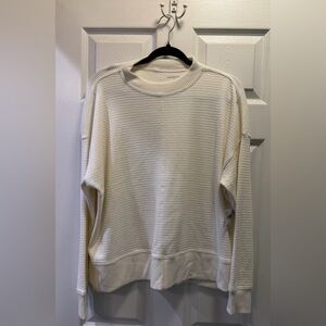 American Eagle Outfitters Women's Cream Waffle Sweater